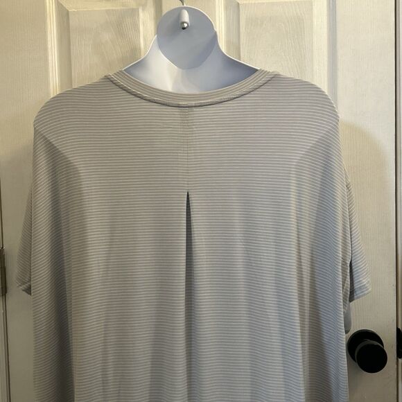 NWT Stars Above 3X Gray White Striped Sleep Shirt Dress Lounge Nightgown - Picture 15 of 16